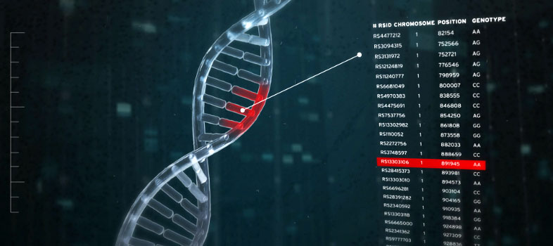 Ilustração de DNA e código