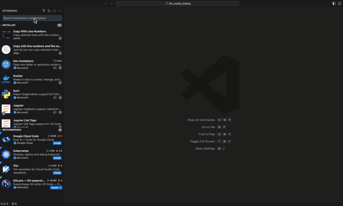 Installing the Ansible Visual Studio Code extension